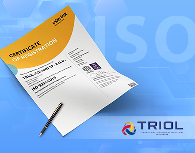 TRIOL-POLAND SP. z.o.o. has been successfully certified by Intertek Certification Limited and earned the ISO 9001:2015 certification.